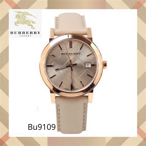 นาฬิกาข้อมือ Burberry the city rosegold beige leather watch 